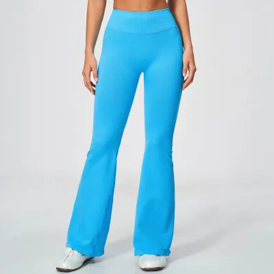 Women Fashion Casual Solid Color Seamless High Waist High Elastic Breathable Quick-Drying Yoga Pants