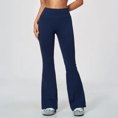 Women Fashion Casual Solid Color Seamless High Waist High Elastic Breathable Quick-Drying Yoga Pants