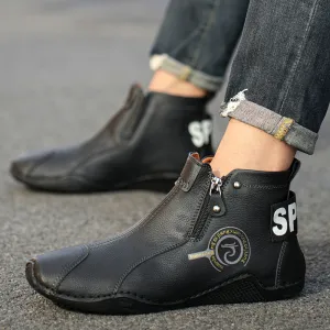 Men'S Fashion Casual Autumn And Winter High-Top Warm Zipper Boots