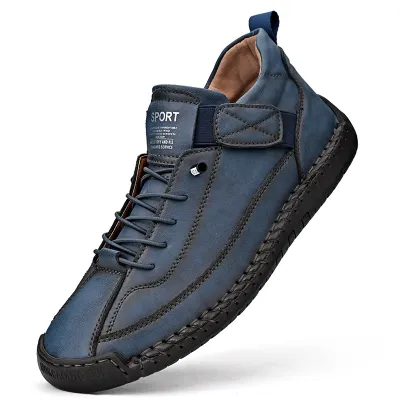 Men'S Fashion Casual Solid Color Tooling Stitch Mid-Top Flat Sneakers