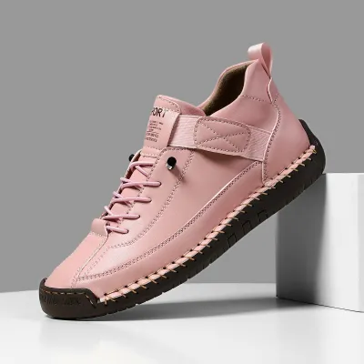 Men'S Fashion Casual Solid Color Tooling Stitch Mid-Top Flat Sneakers