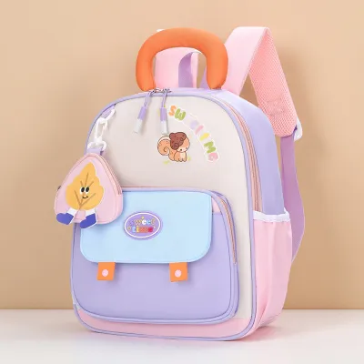 Kids Fashion Casual Color Block Large Capacity Backpack