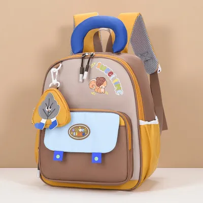 Kids Fashion Casual Color Block Large Capacity Backpack