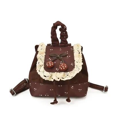 Kids Girls Fashion Retro Autumn And Winter Lace Small Backpack