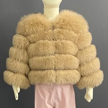 Kids Girls Fashion Winter Solid Color Faux Fox Fur Warm Thickened Long-Sleeve Coat