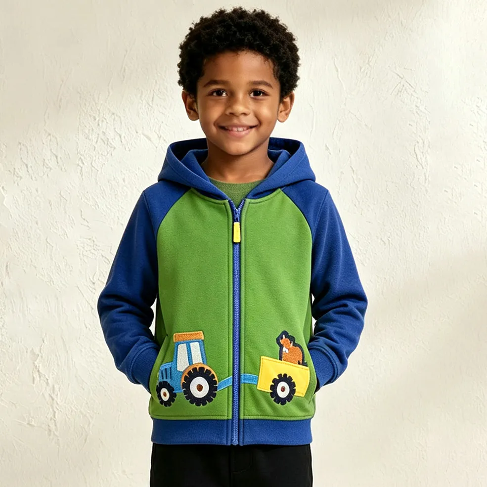 Kids Boys Fashion Casual Autumn Cartoon Car Long Sleeve Hoodie Zipper Coat