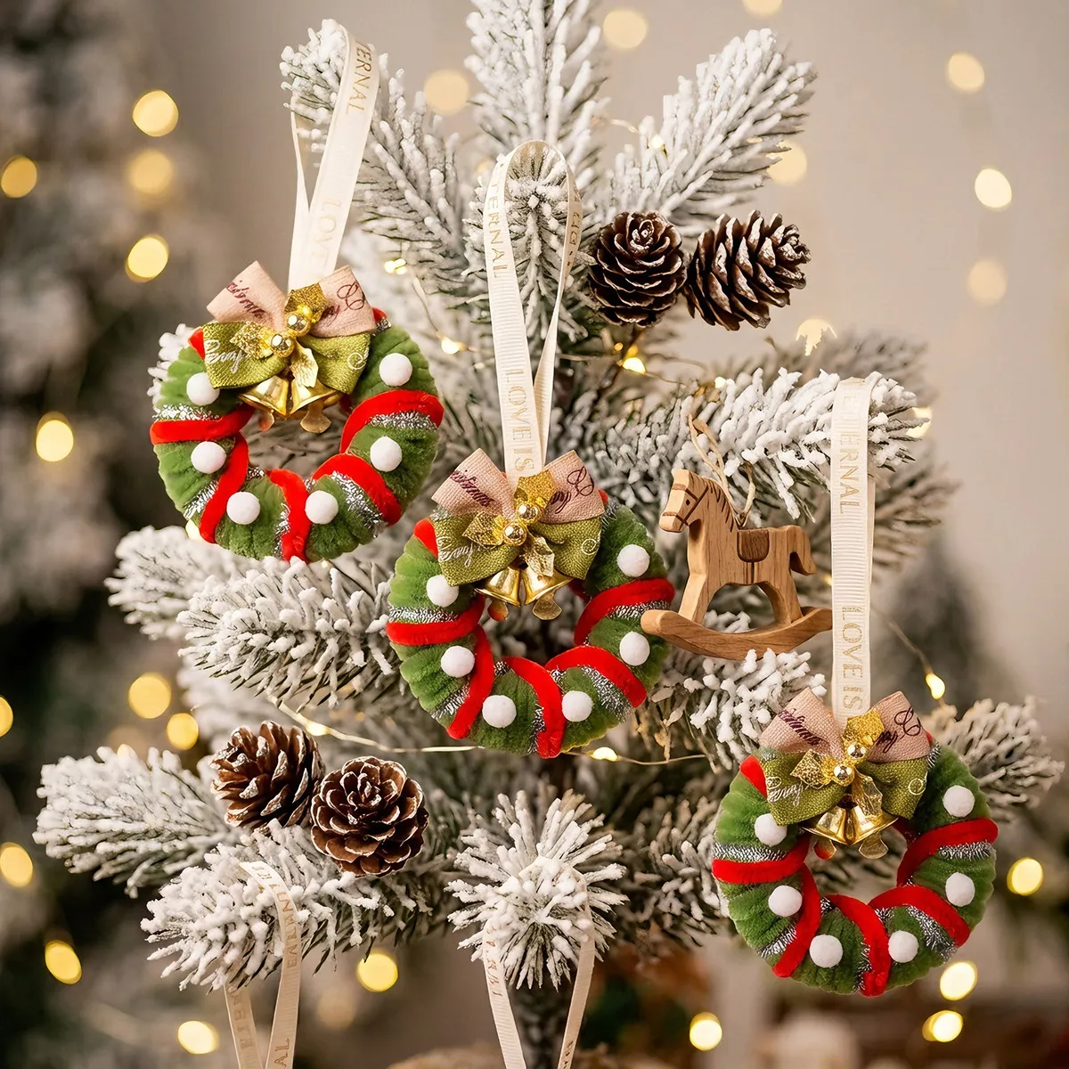Christmas Mini Wreath Pendant Christmas Tree Ornaments