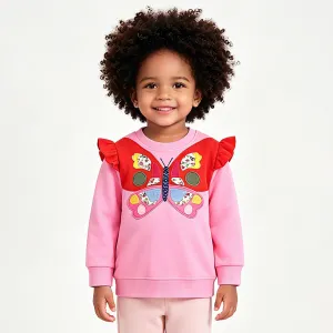 Kids Girls Fashion Autumn Butterfly Long-Sleeve Sweatshirt