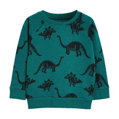 Kids Boys Fashion Casual Autumn Shark Print Cotton Long-Sleeve Sweatshirt