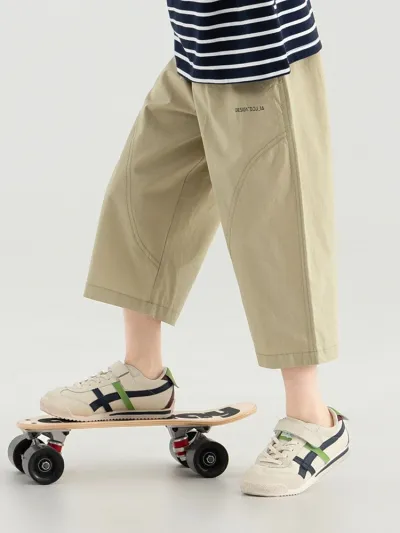 Kids Boys Fashion Casual Breathable Straight Loose Thin Pants