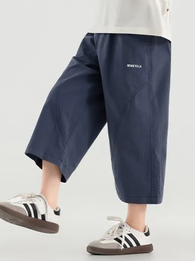 Kids Boys Fashion Casual Breathable Straight Loose Thin Pants