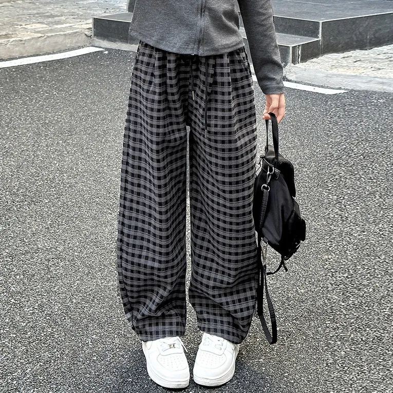 Kids Girls' Fashion Casual Autumn Plaid Loose Pants