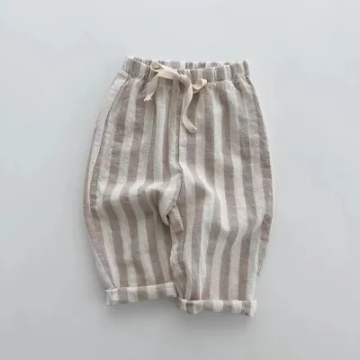 Kids Baby Boy'S Fashion Casual Spring Stripe Plaid Loose Pants