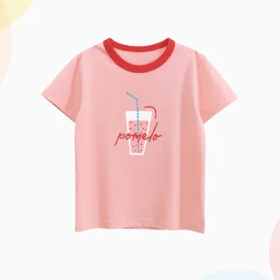 Kids Girls Fashion Casual Summer Cartoon Printed Short Sleeve T-Shirt