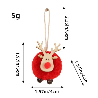 Christmas Fashion Cute Fawn Fur Ball Pendant Christmas Tree Decorations