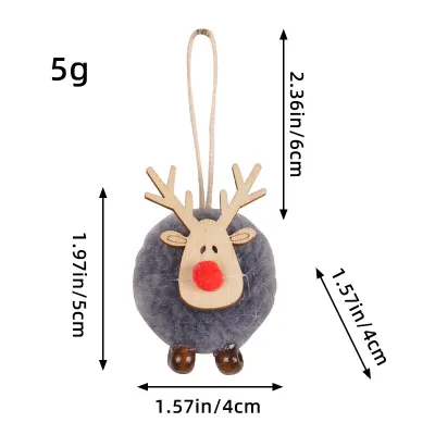 Christmas Fashion Cute Fawn Fur Ball Pendant Christmas Tree Decorations