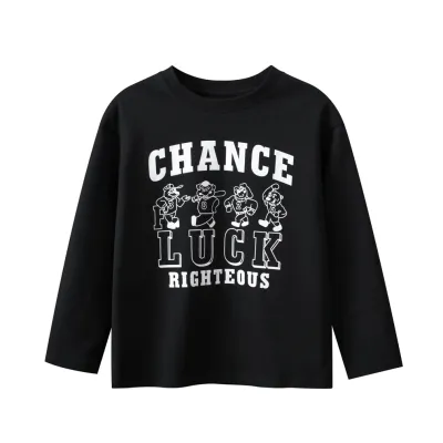 Kids Boy'S Fashion Casual Autumn Letter Printed Long-Sleeve T-Shirt