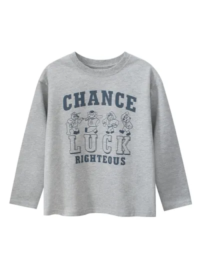 Kids Boy'S Fashion Casual Autumn Letter Printed Long-Sleeve T-Shirt