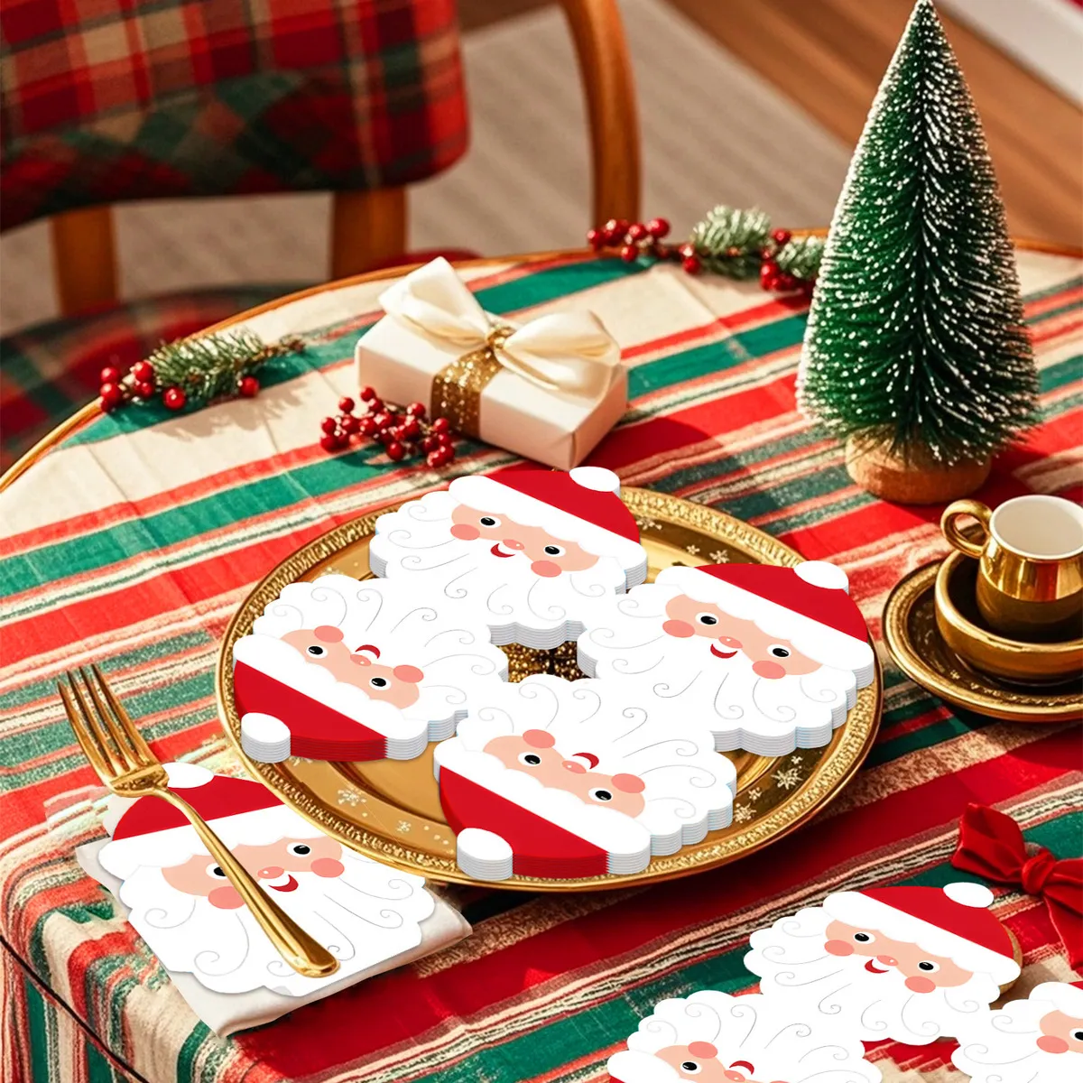 Christmas Santa Claus Theme Cartoon Printed Tissue Napkin Party Decoration 20pcs/Set