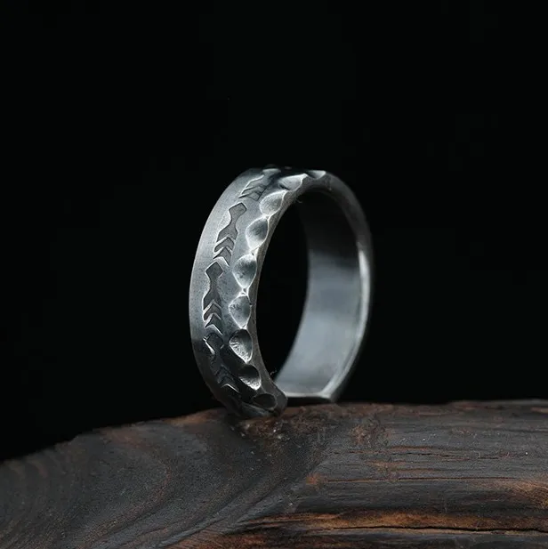 Men Fashion Retro Fishbone Road Ring