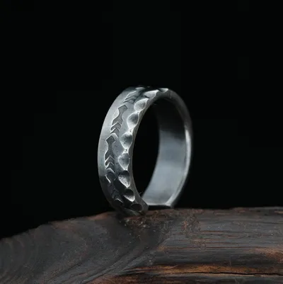 Men Fashion Retro Fishbone Road Ring