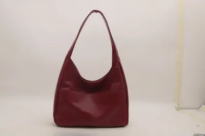 Women Fashion Casual Simple Solid Color Large Capacity Shoulder Bag