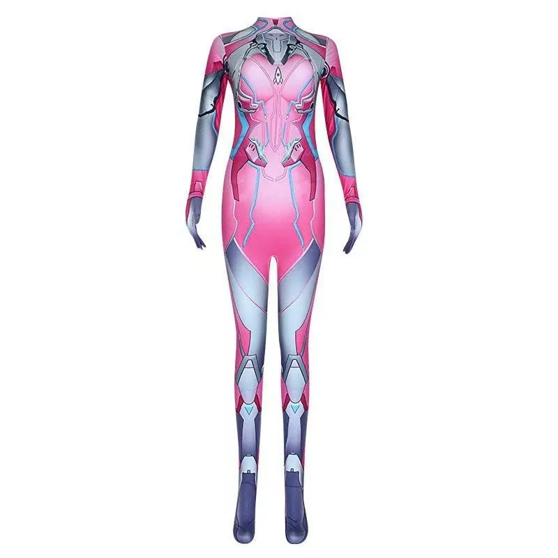 Halloween Women Fashion Printed Long-Sleeve Tight Cosplay Jumpsuits