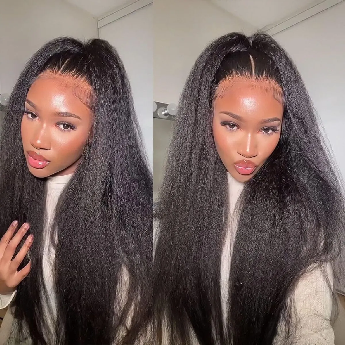 Women'S Fashion Mid-Long Straight Fluffy Wig
