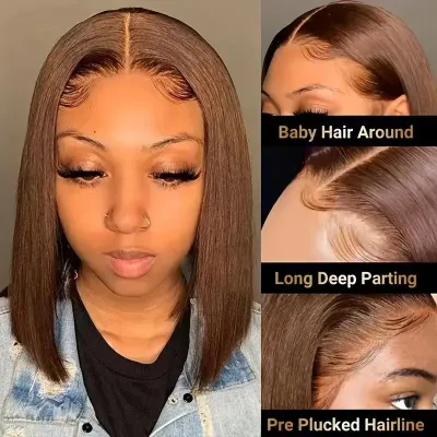 Women Fashion Boboshort Straight Chemical Fiber Wig