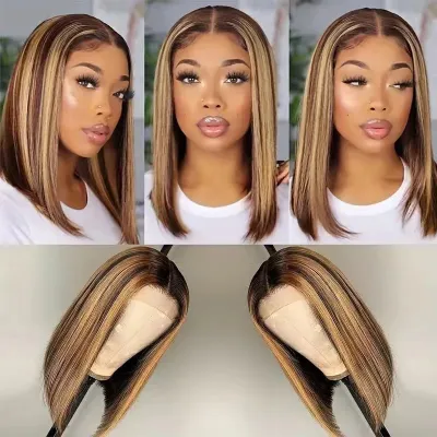 Women Fashion Boboshort Straight Chemical Fiber Wig
