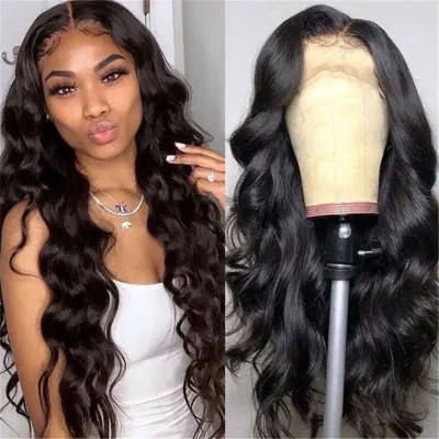 Women Fashion Front Lace Large Wave African Long Curly Chemical Fiber Wig