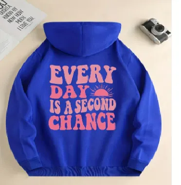 Women'S Fashion Casual Autumn Winter Fleece Letter Print Long-Sleeve Loose Hoodies