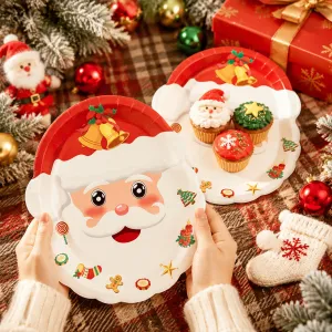 Christmas Old Man Gingerbread Man Dinner Plate Party Decorations 10pcs/Set