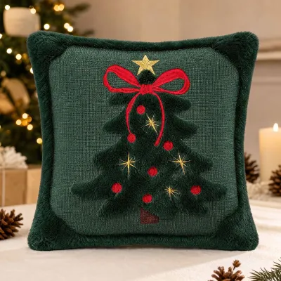Christmas Bow Pillow Living Room Sofa Pillow Case