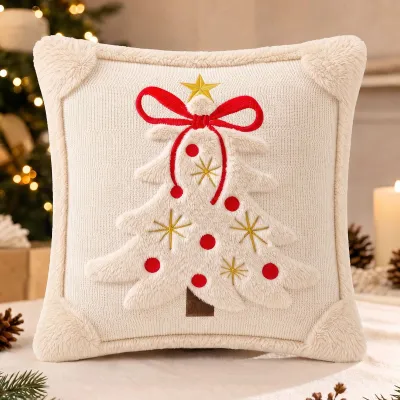Christmas Bow Pillow Living Room Sofa Pillow Case