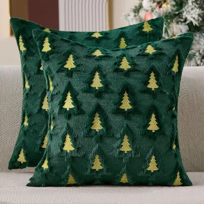 Christmas Three-Dimensional Embroidery Sofa Pillow Case