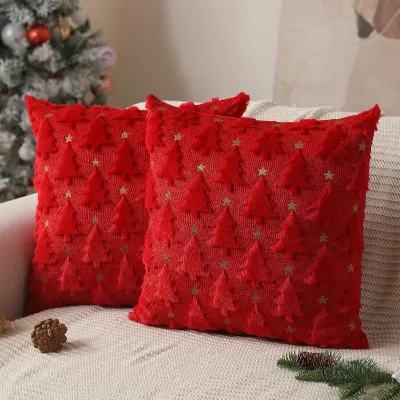 Christmas Three-Dimensional Embroidery Sofa Pillow Case