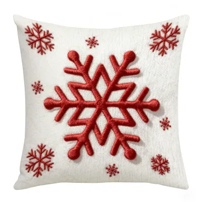 Christmas Snowflake Elk Christmas Tree Printed 45cm Pillowcase