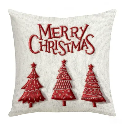Christmas Snowflake Elk Christmas Tree Printed 45cm Pillowcase