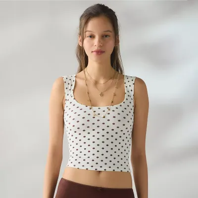 Women Fashion Sexy Summer Printed Stretch Sleeveless Crop Top
