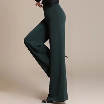 Women Fashion Elegant Spring And Summer Solid Color Loose High Waist Pants