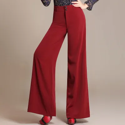 Women Fashion Elegant Spring And Summer Solid Color Loose High Waist Pants