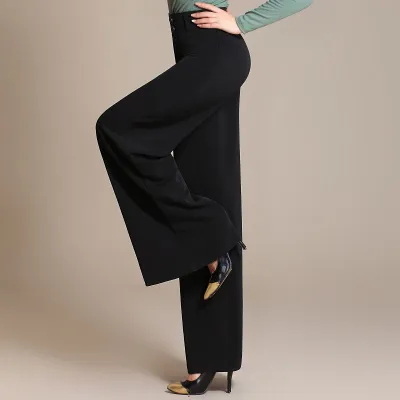 Women Fashion Elegant Spring And Summer Solid Color Loose High Waist Pants
