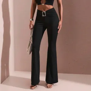 Women'S Fashion Casual High Waist Micro-Flared Pants
