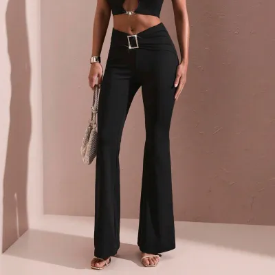 Women'S Fashion Casual High Waist Micro-Flared Pants