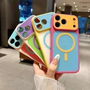 Fashion Dopamine Color Magnetic Frosted Iphone Case