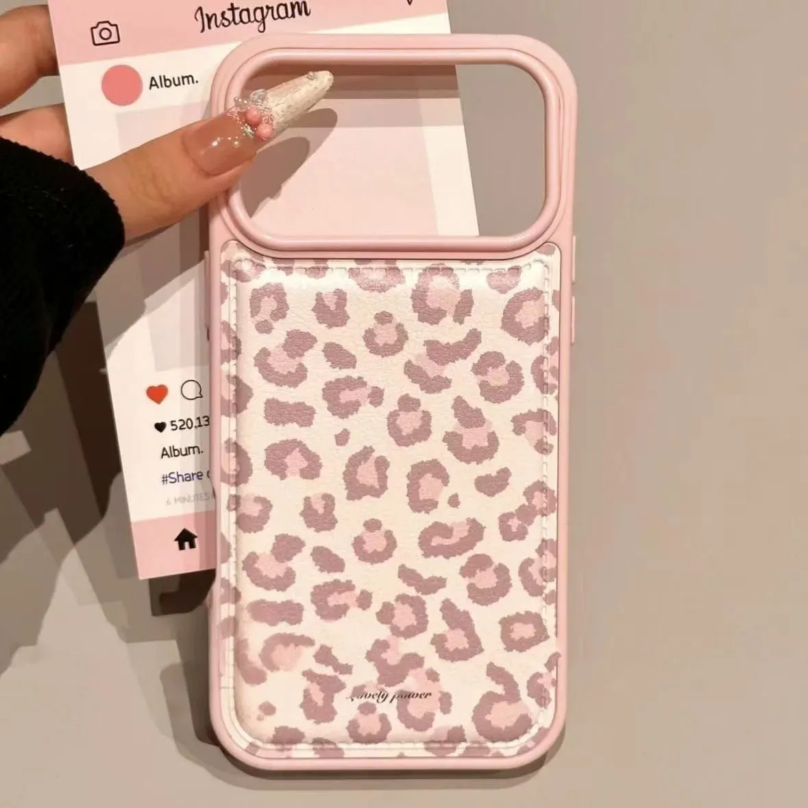 Women Fashion Pink Leopard Soft Iphone Case