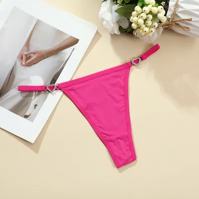Women Fashion Sexy Solid Color Low Waist Ice Silk Thong