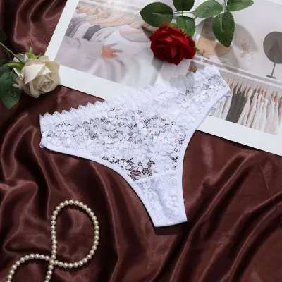 Women Fahsion Sexy Solid Color Lace Low Waist Breathable Thong