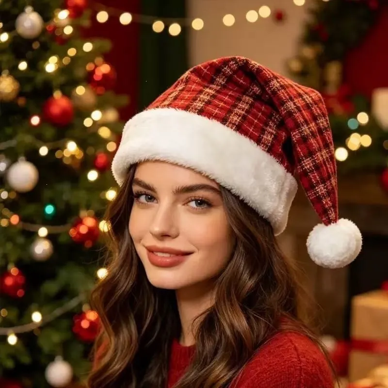 Christmas Women Fashion Thickened Plush Snowflake Fawn Knitted Hat
